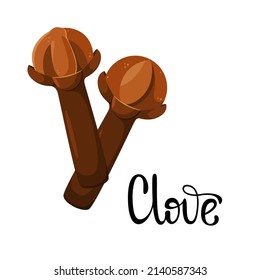 Las especias se cierran en un fondo blanco. Diseño de caricaturas.
