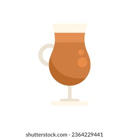 Spice coffee icon flat vector. Glass coffee. Milk cream isolated