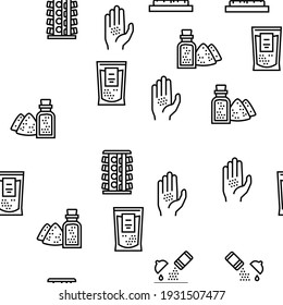 Spice Condiment Herb Vector Seamless Pattern Thin Line Illustration