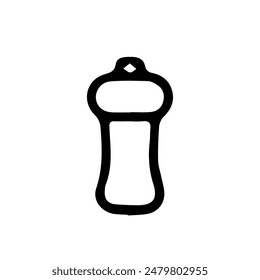 Spice container in doodle style isolated on white background. Signature icon. Outline vector illustration. Can be used as an icon or symbol. Decorative element. Hand drawn black sketch.