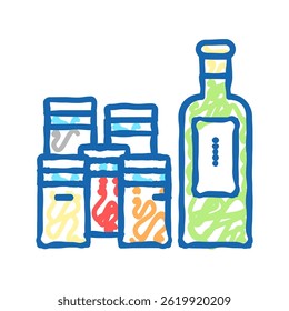 spice containers doodle icon sketch vector. spice containers sign. isolated symbol illustration