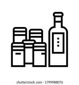 spice containers line icon vector. spice containers sign. isolated contour symbol black illustration