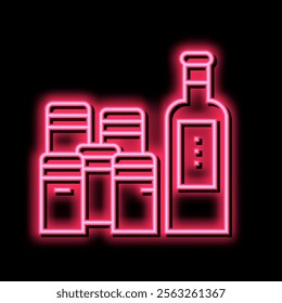 spice containers neon light sign vector. spice containers illustration