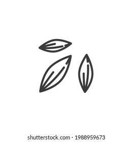 Spice cumin line icon. Simple outline style. Aromatic, brown, caraway, herb, cuisine, seed, diet, slim, nature aroma concept. Vector illustration isolated on white background. Thin stroke EPS 10.