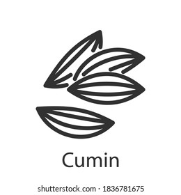 Spice cumin, linear icon. Editable stroke