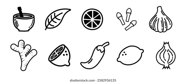 spice doodle hand drawing icon