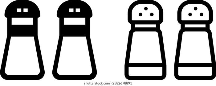 Spice Essentials: Salt and Pepper Vector Icon Set