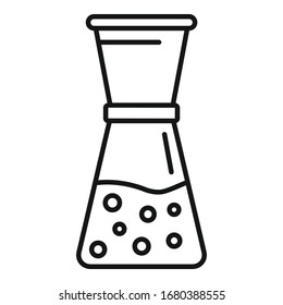Spice glass pot icon. Outline spice glass pot vector icon for web design isolated on white background