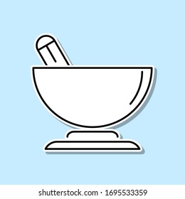 Gewürzgrindel-Aufkleber-Symbol. Einfache dünne Linie, Vektorillustration der Küchensymbole für i und ux, Website oder mobile Anwendungen
