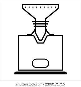 Spice Grinder Machine Icon, Dry, Wet Spice, Coffee, Grain Grinding Machine Vector Art Illustration