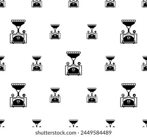 Gewürzmühle-Maschine-Symbol nahtloses Muster, trocken, nasses Gewürz, Kaffee, Getreideschleifmaschine Vektorgrafik Illustration