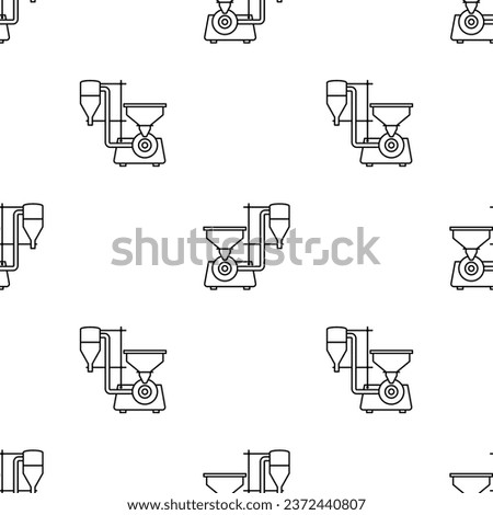 Spice Grinder Machine Icon Seamless Pattern, Dry, Wet Spice, Coffee, Grain Grinding Machine Vector Art Illustration