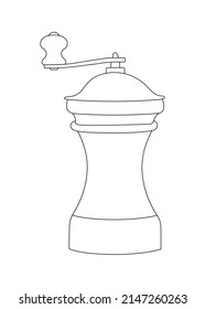 Spice grinder single element sketch illustration.