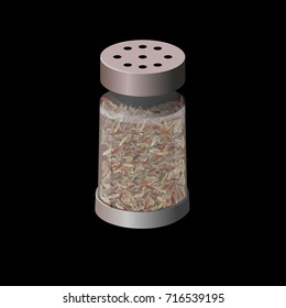 Spice and herb dispenser. Vector illustration on the black background