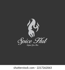 Spice hut logo design concept. Vector illustration