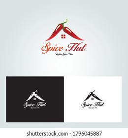 Spice hut logo design template. Home food icon. Vector illustration