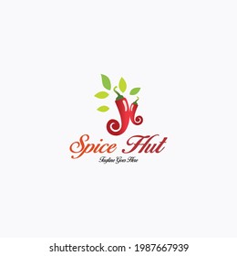 Spice hut logo design template. Vector illustration