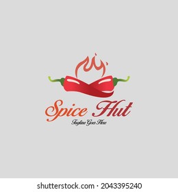 Spice hut logo design template. Fire icon. Vector illustration