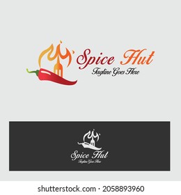 Spice hut logo design template. Vector illustration