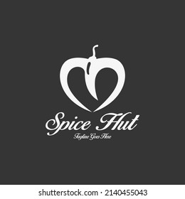 Spice hut logo design template. Love food icon. Vector illustration