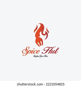 Spice hut logo design template. Vector illustration