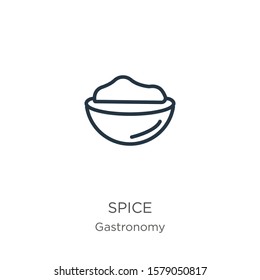 Spice icon. Thin linear spice outline icon isolated on white background from gastronomy collection. Line vector sign, symbol for web and mobile