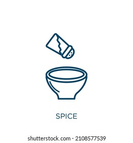 spice icon. Thin linear spice outline icon isolated on white background. Line vector spice sign, symbol for web and mobile
