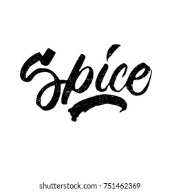 Spice. Ink hand lettering. Modern brush calligraphy. Handwritten phrase. Inspiration graphic design typography element. Cute simple vector sign.