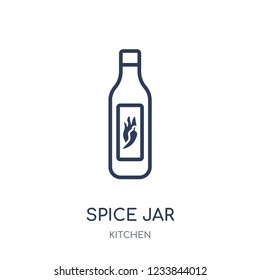 spice jar icon. spice jar linear symbol design from Kitchen collection. Simple outline element vector illustration on white background