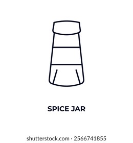 spice jar outline icon. Linear vector from kitchen concept. Thin line spice jar icon isolated on white background