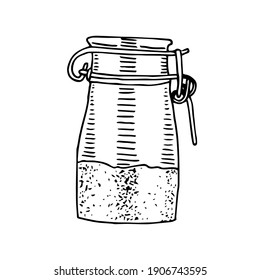 Frasco de especias, ilustración vectorial, dibujo a mano, boceto