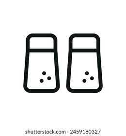 Spice jars isolated icon, salt and pepper shakers vector symbol with editable stroke