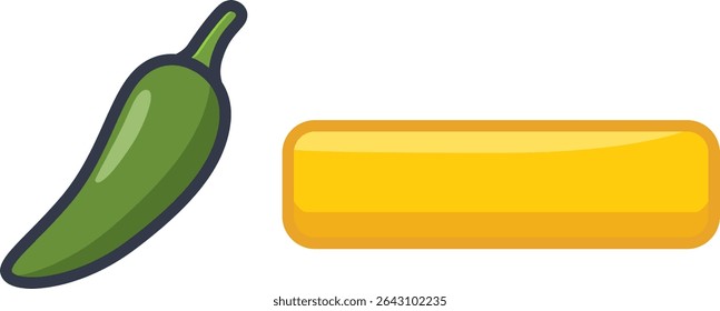 Ícone de nível de especiarias com 1 barra e pimenta verde.