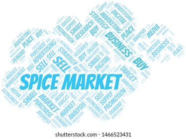 Spice Market word cloud. Vector made with text only