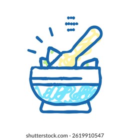 spice mortar doodle icon sketch vector. spice mortar sign. isolated symbol illustration
