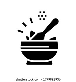 spice mortar glyph icon vector. spice mortar sign. isolated contour symbol black illustration