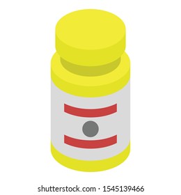 Spice mustard jar icon. Isometric of spice mustard jar vector icon for web design isolated on white background