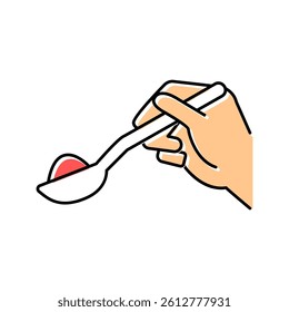 spice on spoon color icon vector. spice on spoon sign. isolated symbol illustration