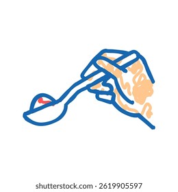 spice on spoon doodle icon sketch vector. spice on spoon sign. isolated symbol illustration