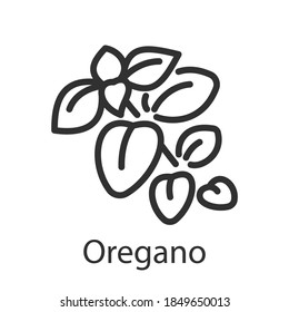 Spice oregano, linear icon. Editable stroke