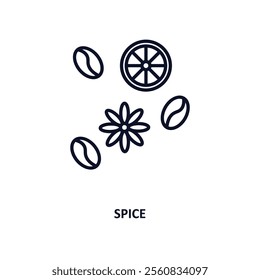 spice outline icon.  Thin line icon from gastronomy collection. Editable vector isolated on white background