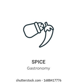 Spice outline vector icon. Thin line black spice icon, flat vector simple element illustration from editable gastronomy concept isolated stroke on white background