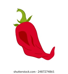 caricatura de pimienta picante. dibujo de pimentón, comida mexicana, cayenne jalapeno signo de pimienta picante. símbolo aislado Ilustración vectorial