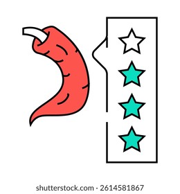 spice pepper taste star scale line icon vector. spice pepper taste star scale sign. isolated symbol illustration