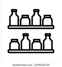 Spice Rack Line Vector Illustration On White Background.
