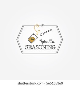 Spice Seasoning Jar, Simple Modern Vintage Style Emblem Badge Logo Vector