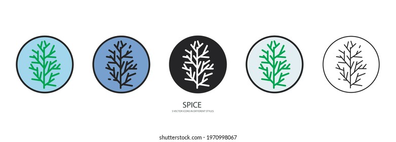 Spice set vector type icon