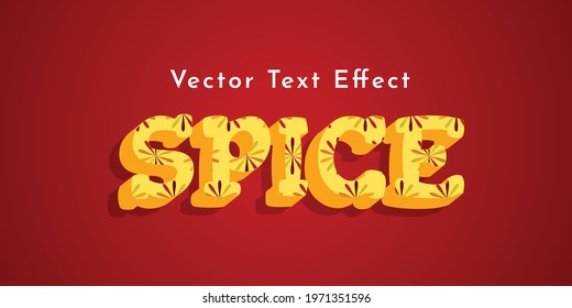 Spice Text Effect Set of greeting cards, holiday covers, posters, flyers design in spice pattern style. Colorful simple design for social media, sale, advertisement, web, landing page, presentation
