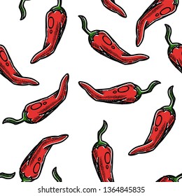 Gewürz-oder Gemüse Chilischoten nahtlose Muster Kochzutat Vektor Bio-Lebensmittel und Gewürz-Produkt endlose Textur Farm ernte mexikanische Symbol Tapete Print-Landwirtschaft und kulinarische.