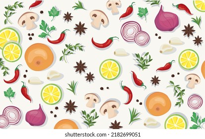 spice and vegetable foods background